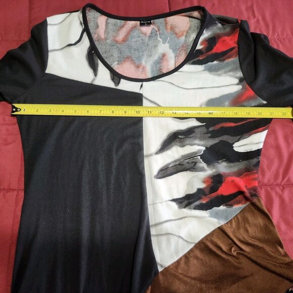 Highness Women 1X Asymmetrical Tunic Dress Art Wear Patchwork Lagenlook - Picture 6 of 11